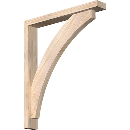 Ekena Millwork Thorton Block Smooth Bracket w/ Offset Brace, Douglas Fir, 3 1/2"W x 24"D x 28"H BKT0402X24X28THR05SDF